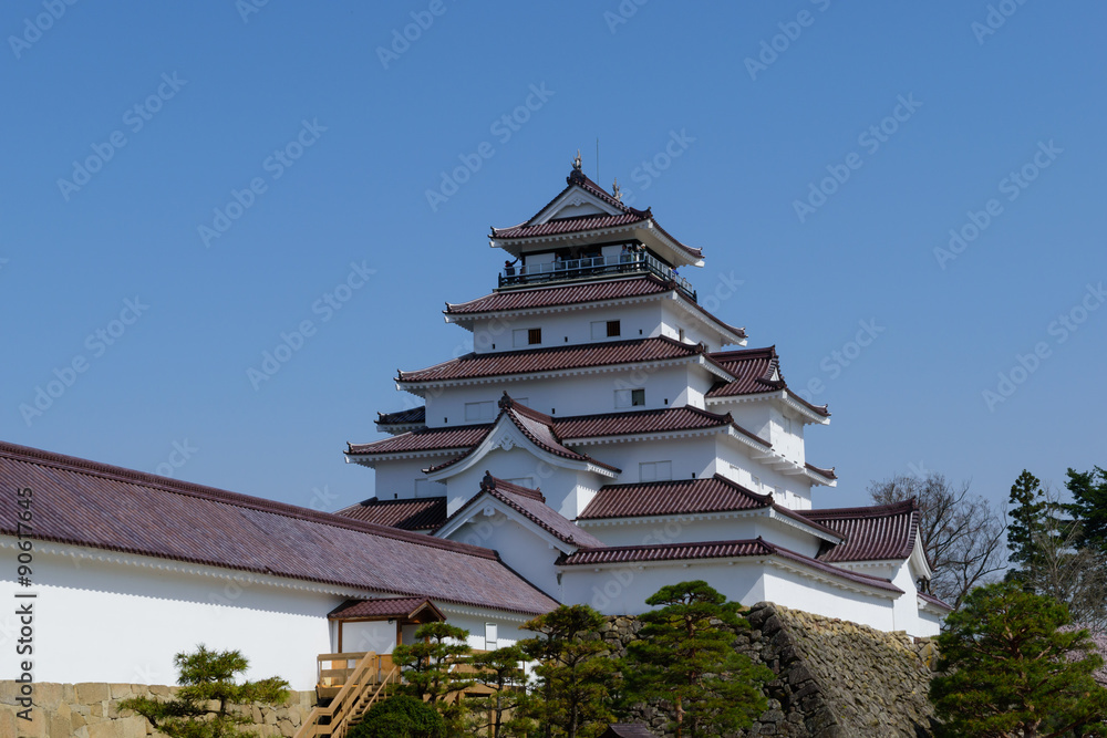 Tsuruga Castle in Aizuwakamatsu, Fukushima, Japan