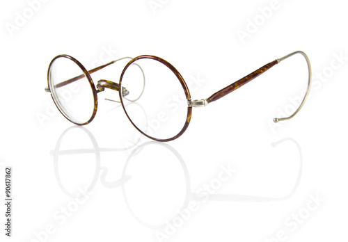 vintage glasses isolated on white background, clipping path included
