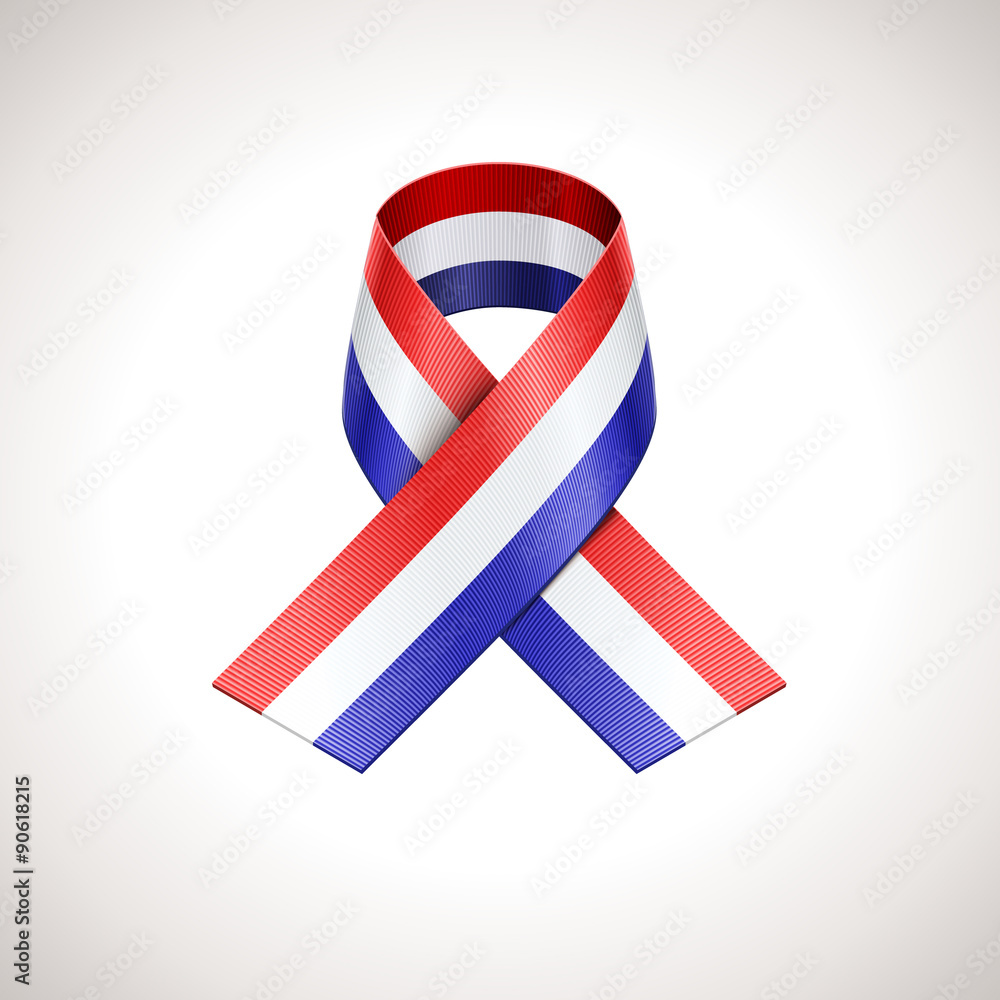 Obraz premium USA Tricolor Ribbon. Vector American Patriotic Sign