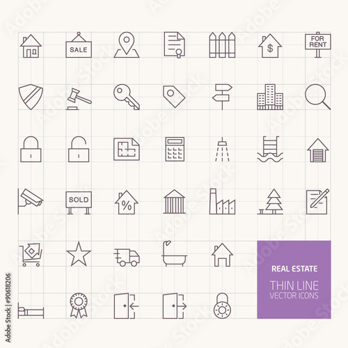 Real Estate Outline Icons for web and mobile apps
