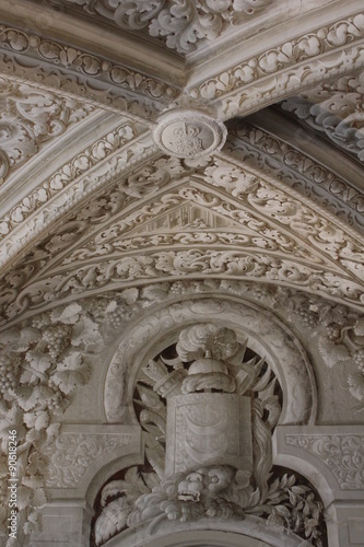 Architectural close up of the ceiling of Sintra Pena Palace, Portugal © greta gabaglio