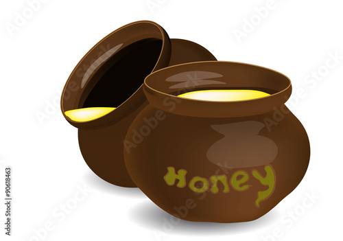two pots with honey