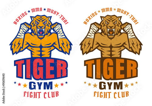  logo for fighting club with angry tiger