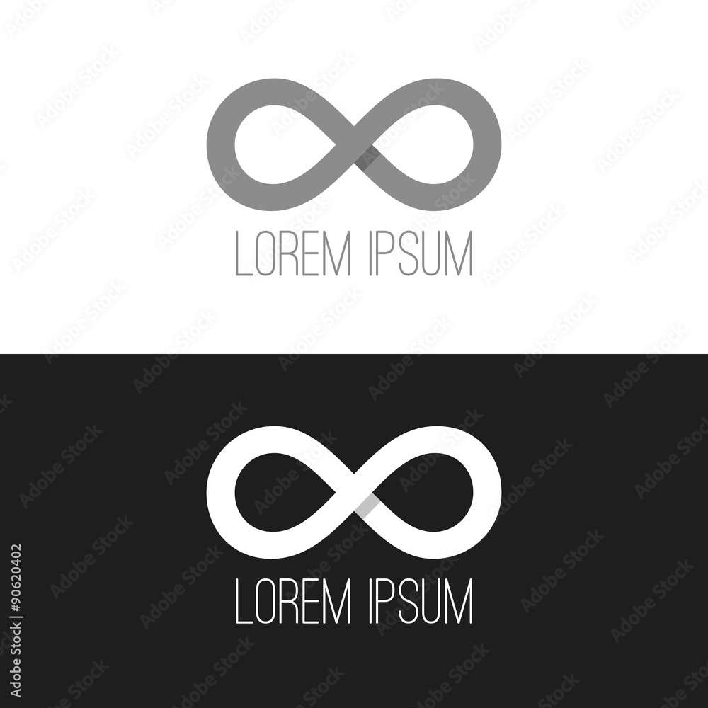 Infinity flat logo with shadow
