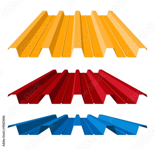 Corrugated metal roof, vector illustration
