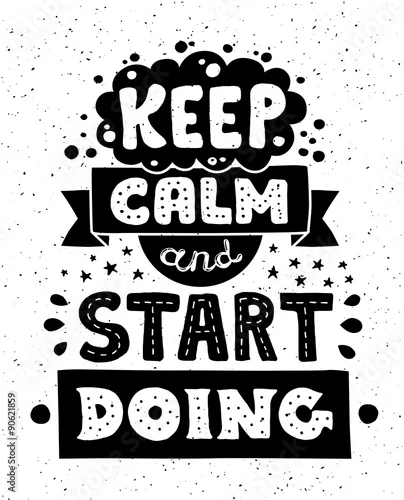 Obraz Ilustracja nowoczesny hipster Płaska konstrukcja z cytatem frazy Keep