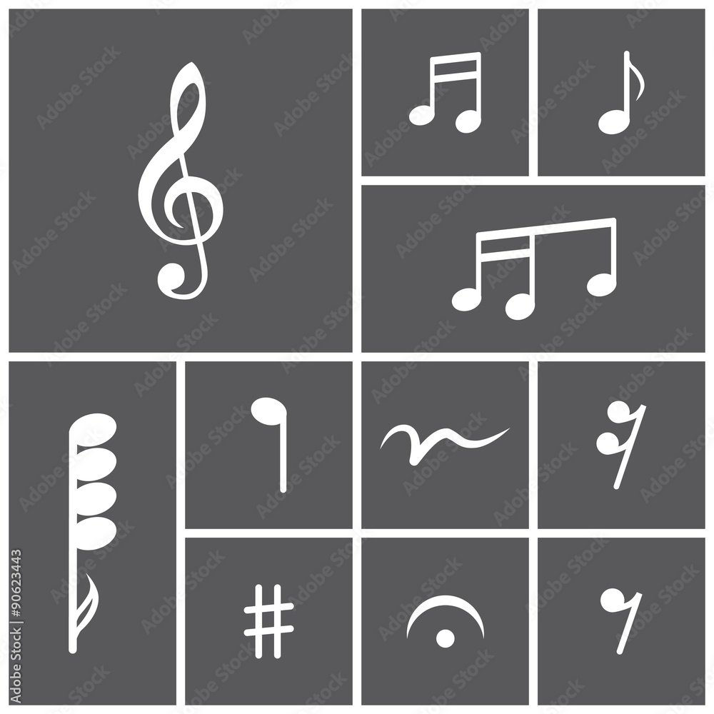 Icon set of musical notes Icon set of musical notes