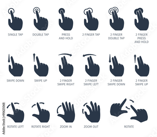 Obraz na płótnie Touch Gestures Icons