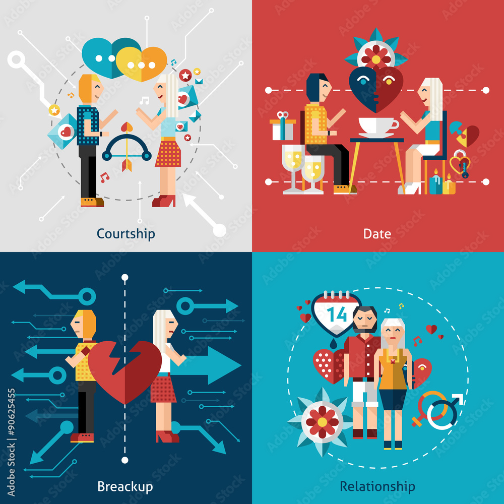 Fototapeta premium Dating Icon Set