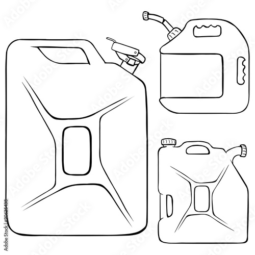 Vector Set of Lineart Jerry Cans