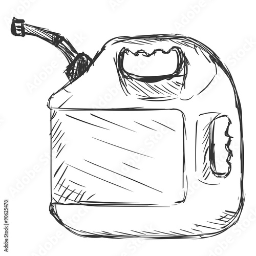 Vector Sketch Single Jerry Can