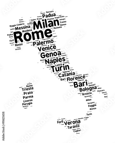 Cities of Italy word cloud #90625658