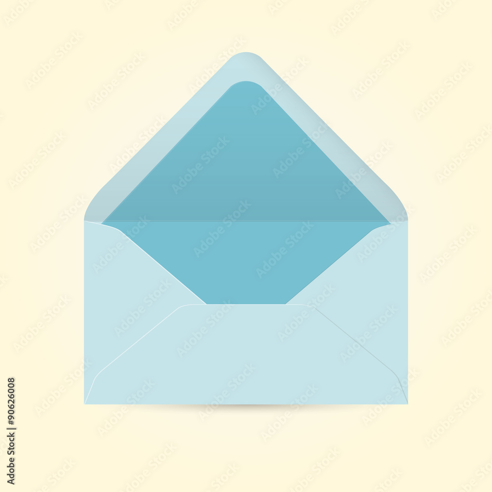Post blue envelope on yellow background. Post blue envelope on yellow background.