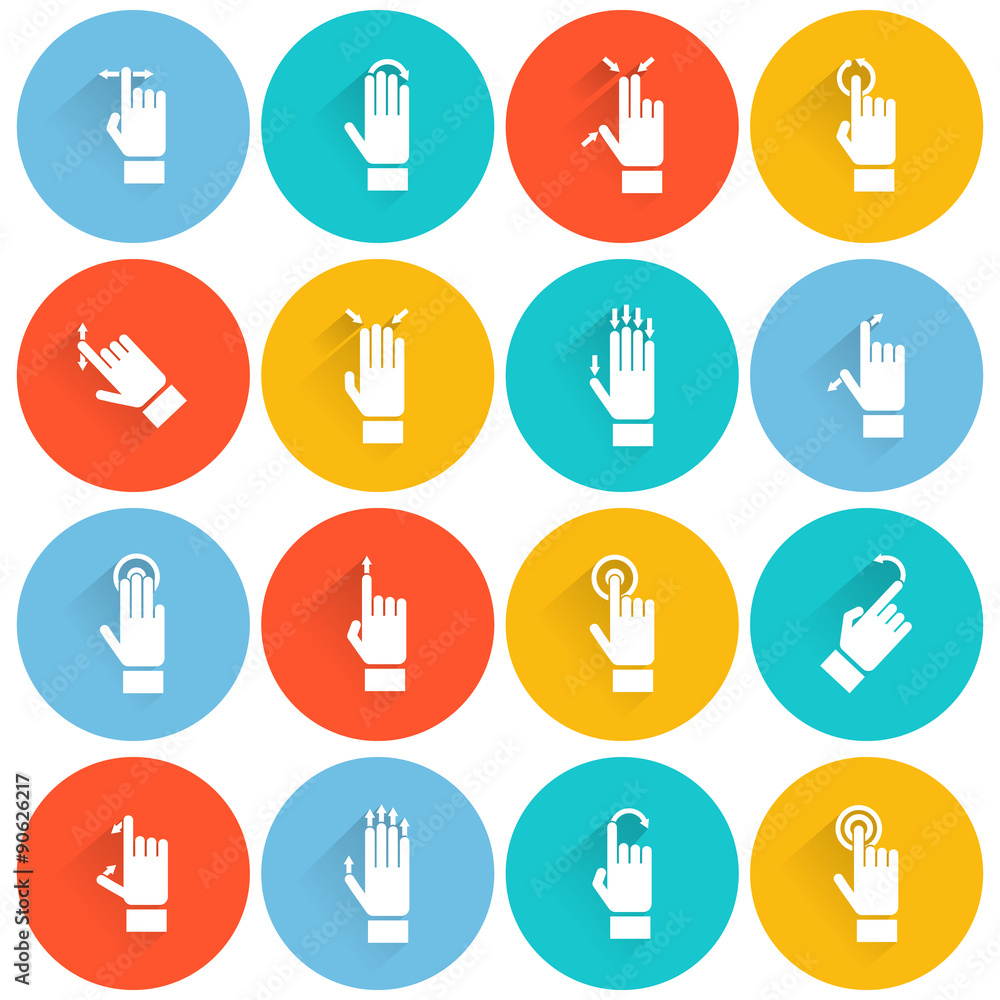 Hand Touching Screen Flat Icon Hand Touching Screen Flat Icon