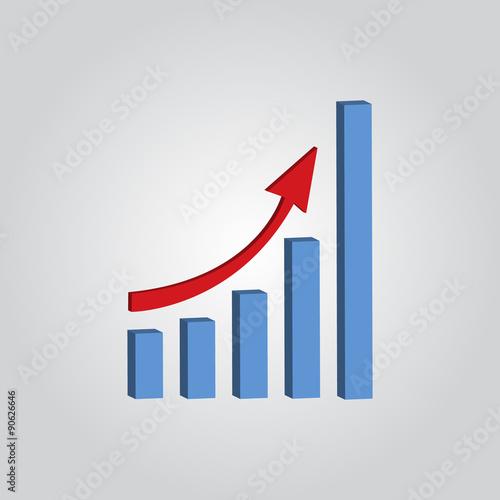 Infografic. Growing graph shows profit.
