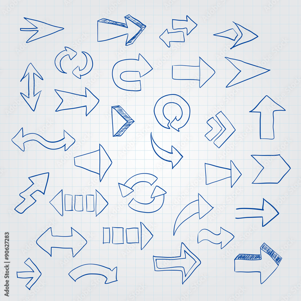 Vector set of different arrows.