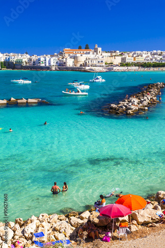 Otranto - beautiful town with azure beach in Puglia, Italy