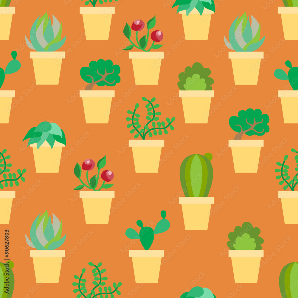 Seamless pattern with plamts. Seamless pattern with plamts.