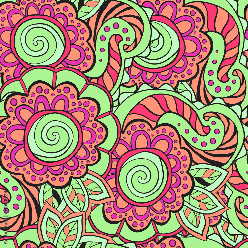 Seamless abstract ornamental doodle pattern