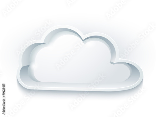 Vector white cloud shelf.