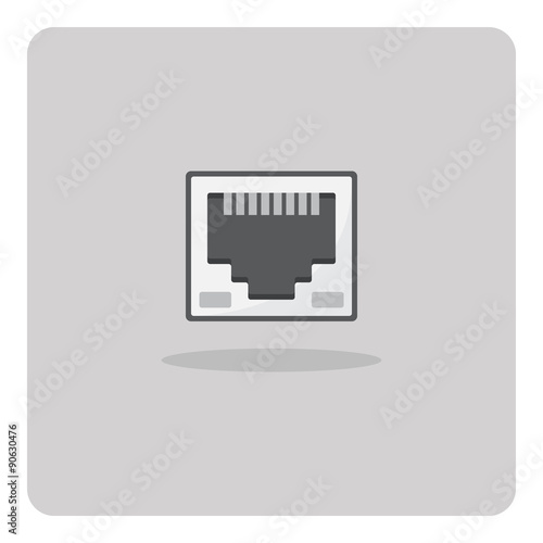 Vector of flat icon, ethernet port on isolated background