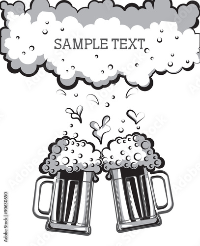 Glasses of beer.Vectorblack graphic symbol of Illustration