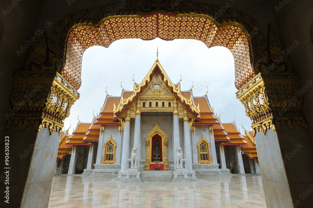 Wat Benjamaborphit or Marble Temple  After Rain in Bangkok, Thai