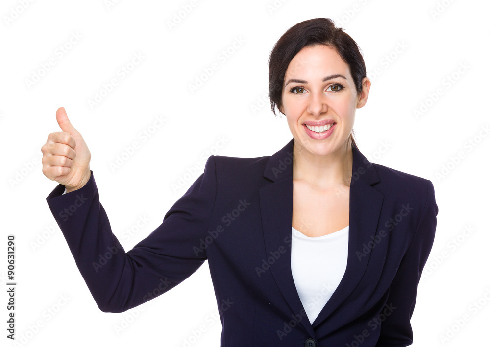 Young businesswoman with thumb up gesture Young businesswoman with thumb up gesture