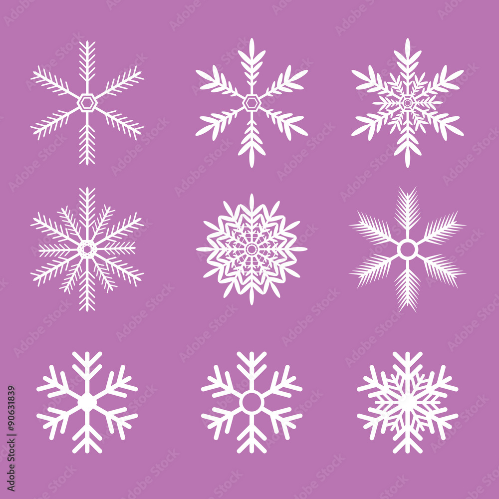 Snowflakes vector set. snow flake icon 