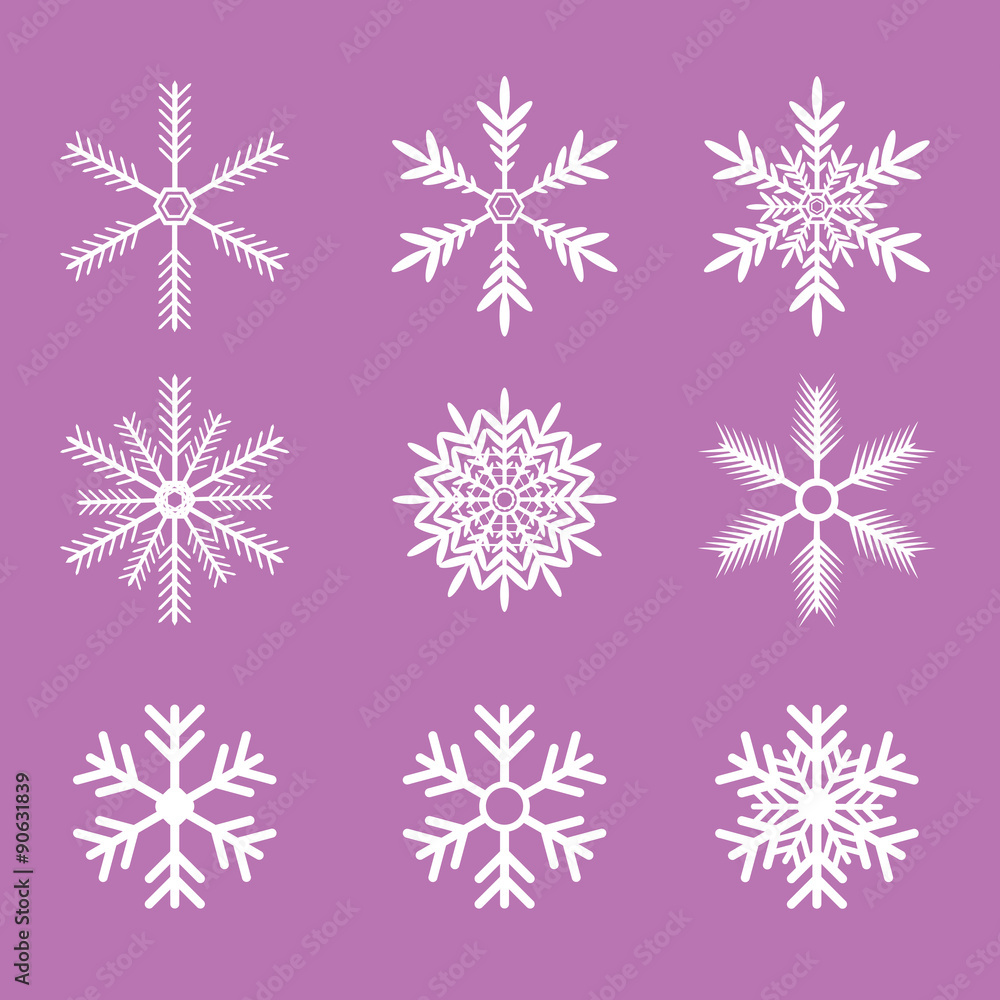 Snowflakes vector set. snow flake icon Snowflakes vector set. snow flake icon