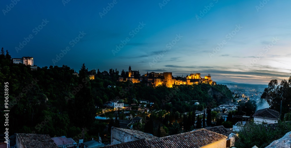 Naklejka premium Alhambra panorámica