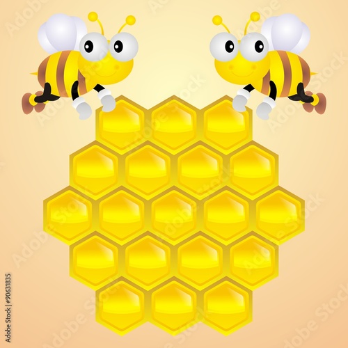 Bees and honey combs