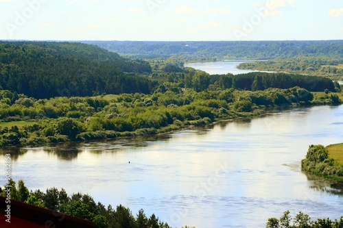 Nemunas river curve view from Vilkija church