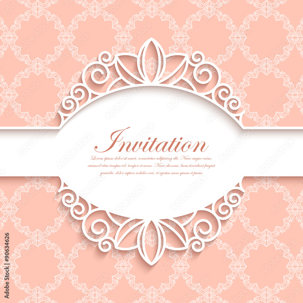 Vector illustration of a modern wedding invitation Vector illustration of a modern wedding invitation