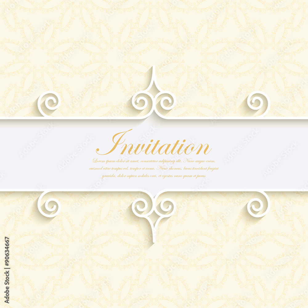 Vector illustration of a modern wedding invitation