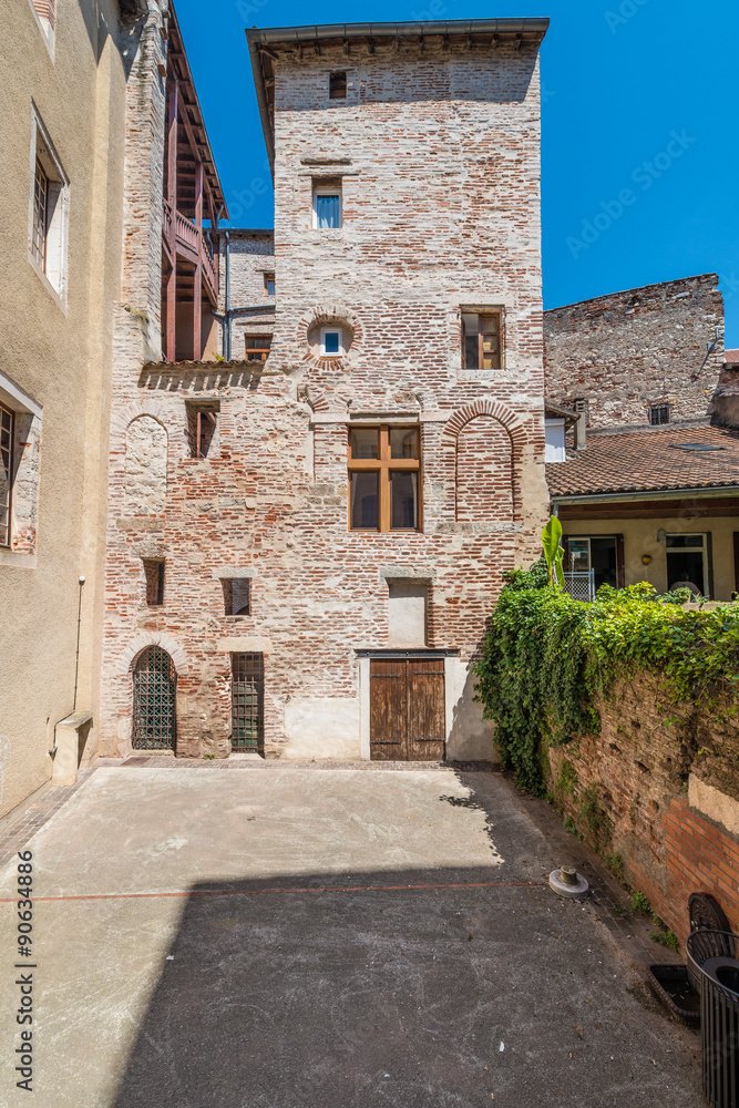 Medieval houses in Cahors, France.