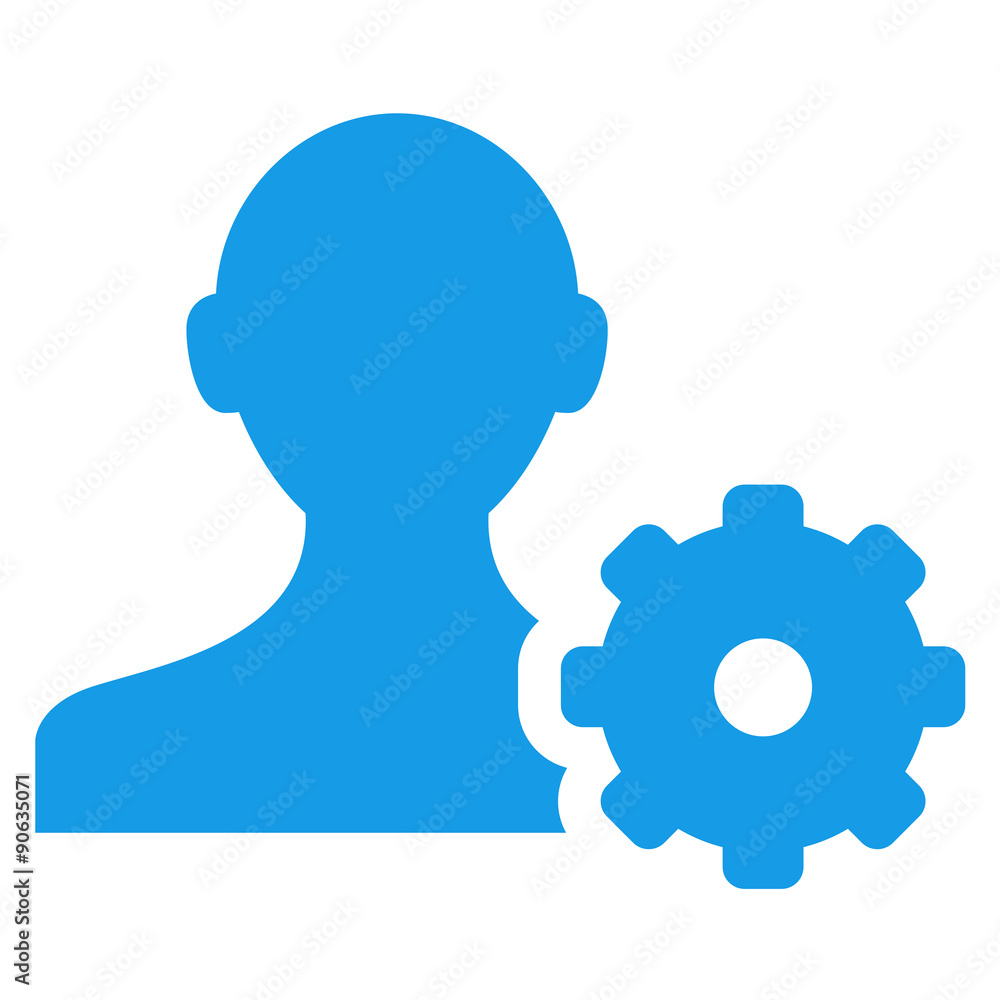 Icono aislado usuario configuracion azul Icono aislado usuario configuracion azul