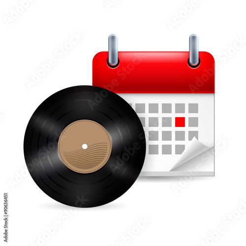 Vynil disc and calendar