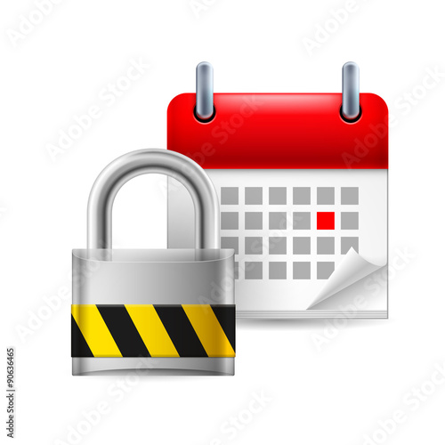 Security padlock and calendar