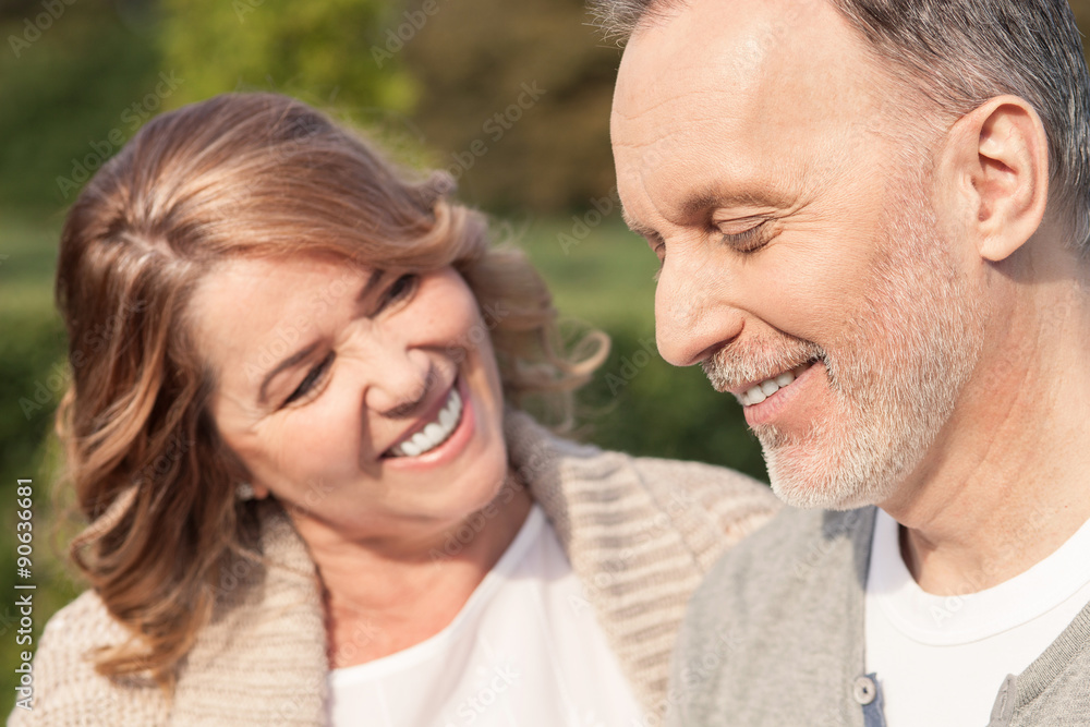 Cute senior loving couple is enjoying their life