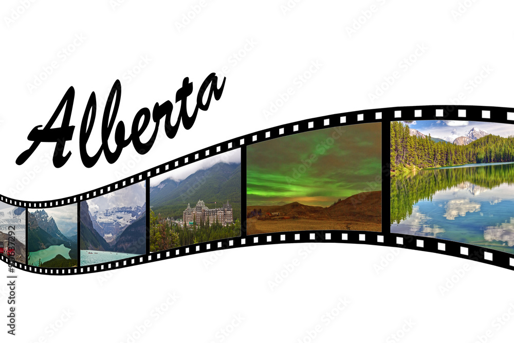 Travel Photo Film Strip of Alberta, Canada