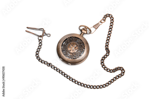 pocket watch on the white background