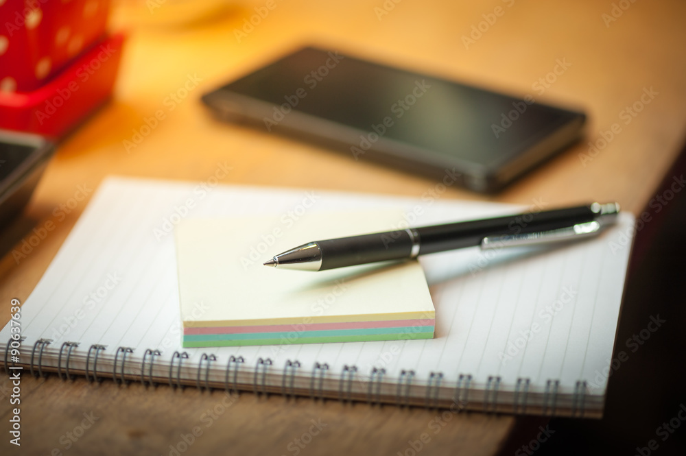 Notepad smartphone and sticky paper Notepad smartphone and sticky paper