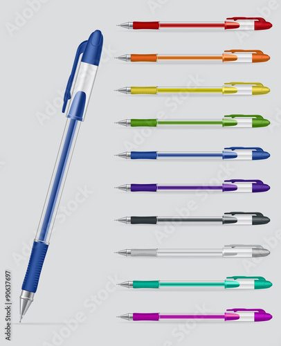 Set of gel pens