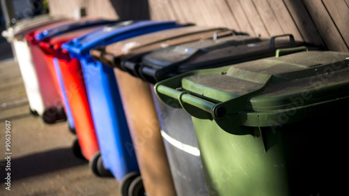 Cuadro en lienzo Recycle Wheelie Bins