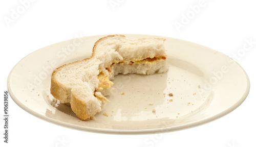 Fotografija Half Eaten Sandwich on a Plate