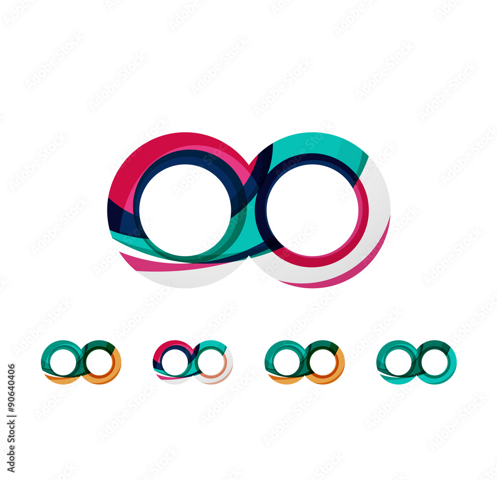 Set of infinity concepts, loop logo designs Set of infinity concepts, loop logo designs