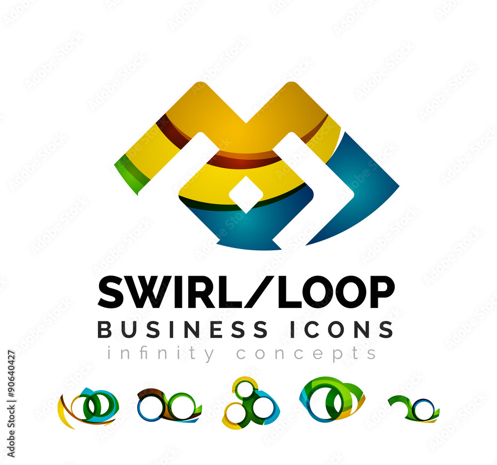 Set of infinity concepts, loop logo designs Set of infinity concepts, loop logo designs