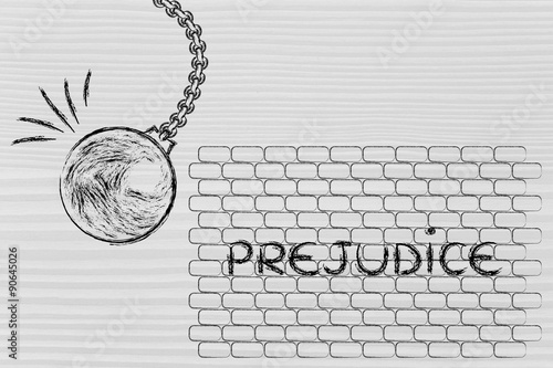 Εκτύπωση καμβά wrecking ball against prejudice