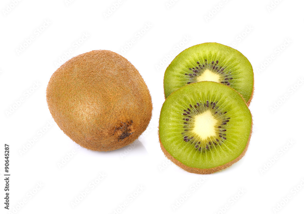 Kiwi fruit isolated on white background, macro Kiwi fruit isolated on white background, macro